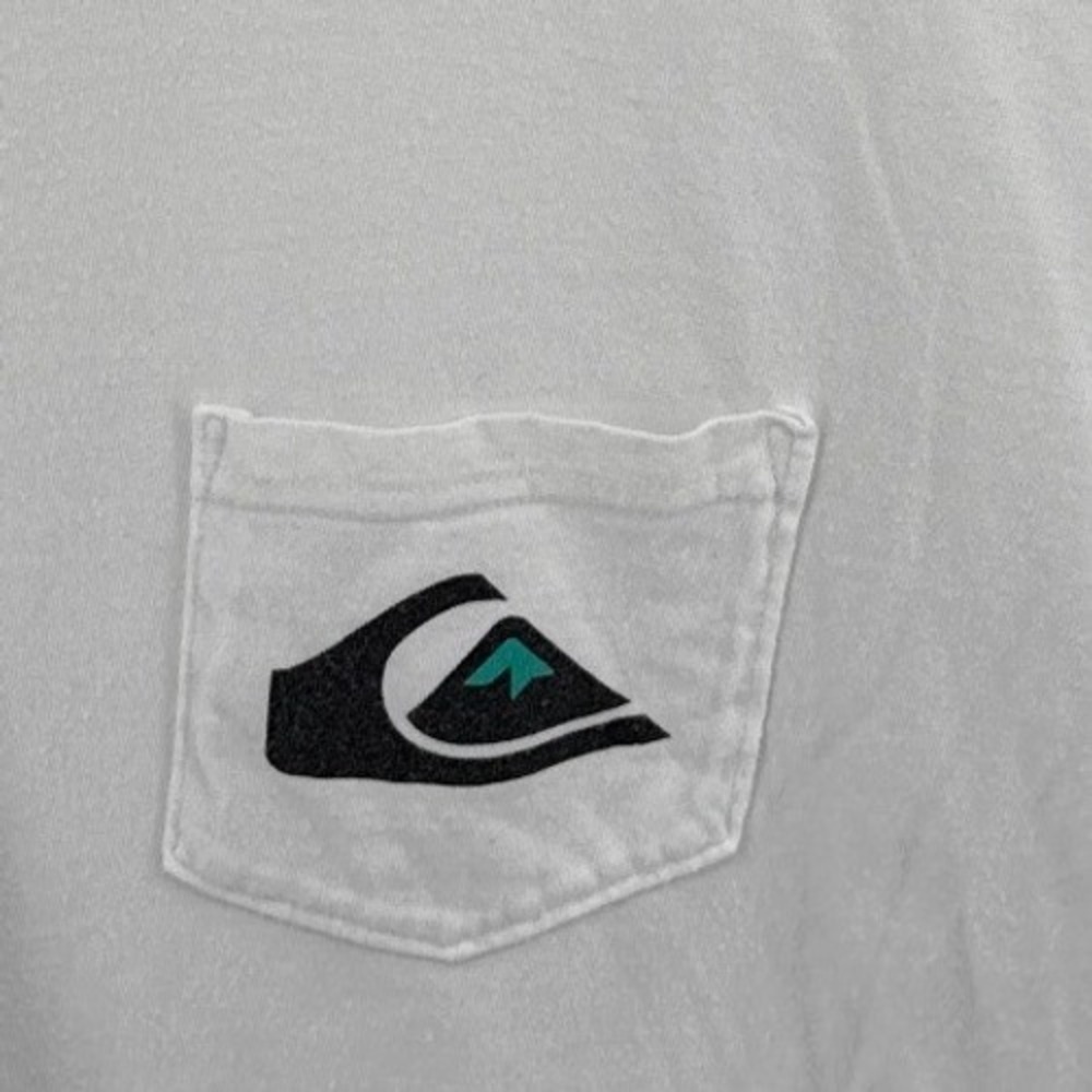 Quiksilver Mens White Pocket T-Shirt Regular Fit Cotton Short Sleeve XXL Logo - Picture 4 of 7